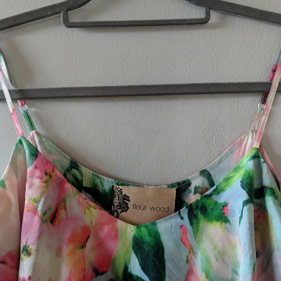 Fleur Wood Ikebana Watercolor Silk Jumpsuit - M - Picture 4 of 7